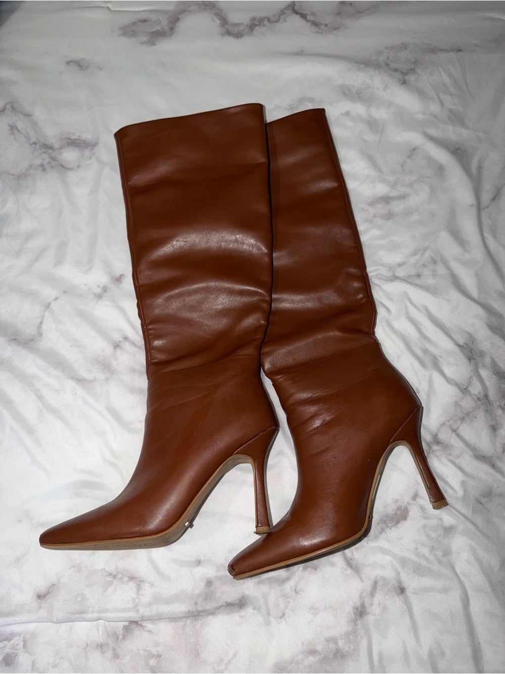 Bellini Tall Pointed-Toe Stiletto Boots - Chestnut Brown